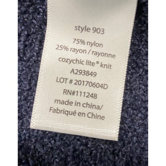 Barefoot Dreams CozyChic Lite Cardigan Wrap XXS/XS Navy Blue w/ pockets Long lin - Picture 6 of 10